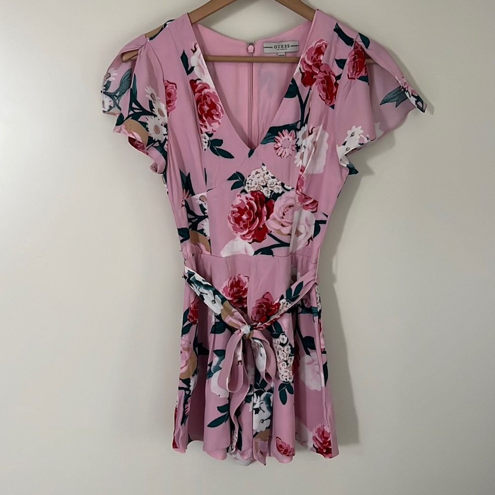 GUESS pink rose garden romper